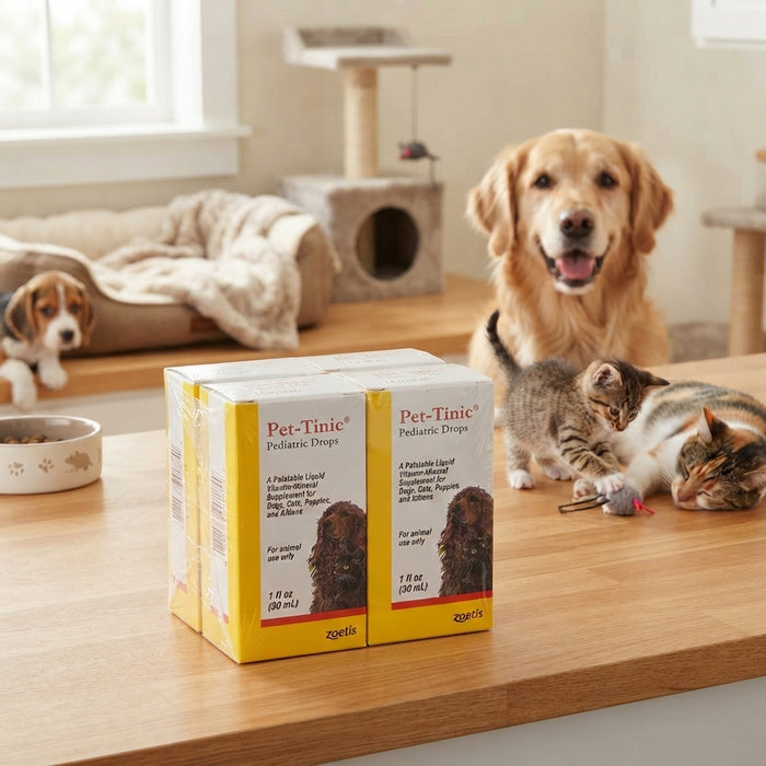 Zoetis Pet-Tinic Liquid Vitamin-Mineral Supplement for Pets 1 oz. 4-Pack EXP 9/26