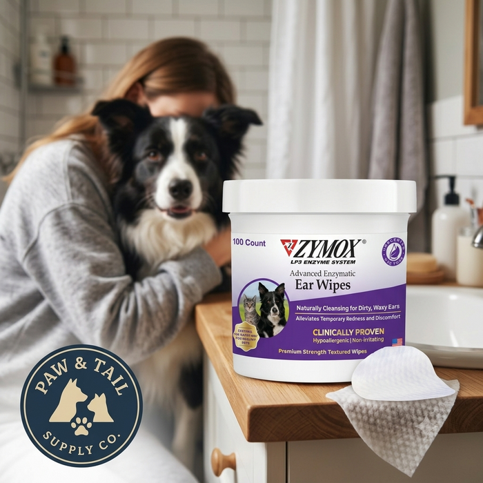 Zymox Advanced Enzymatic Ear Wipes 100ct Hypoallergenic LP3 Enzyme Dogs Cats