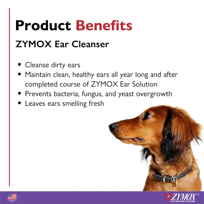 Zymox Enzymatic Ear Cleanser LP3 Enzyme Ear Cleaner for Dogs & Cats 4 oz.